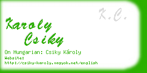 karoly csiky business card